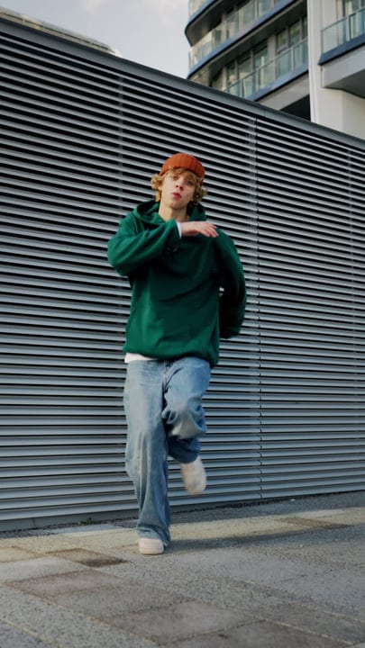 Dynamic Moves Under Urban Lights At Dusk