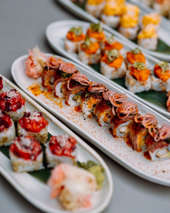 Artful Sushi Platter Boasts a Symphony of Flavors