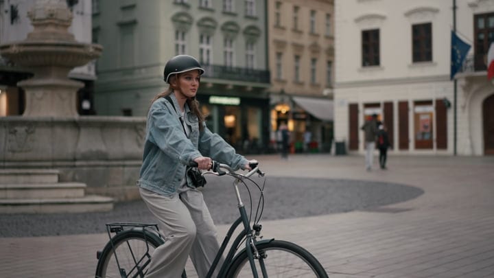 Exploring The City Streets On A Bicycle Ride
