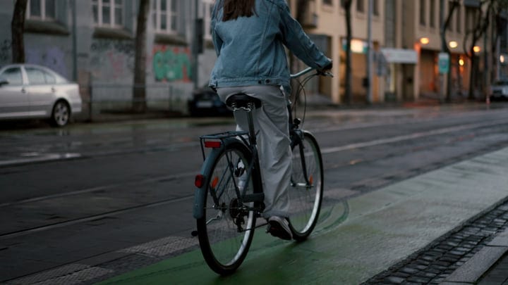 Casual Ride On A Misty Urban Morning