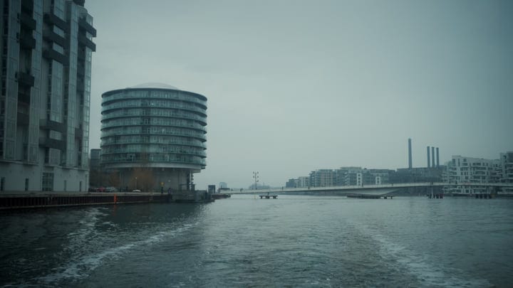 Modern Architecture Overlooks Tranquil Copenhagen Waterfront