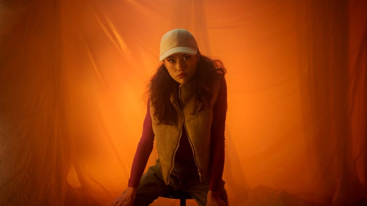Bold Expression With Earthy Tones In Studio Setting