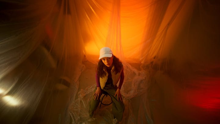 Bold Fashion Statement Under Warm Studio Lights