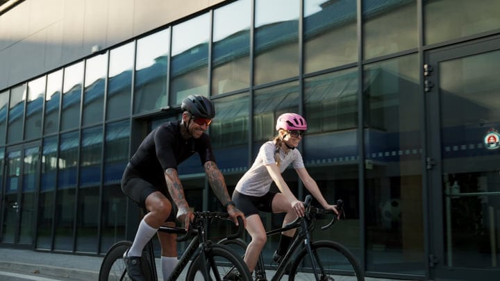 Morning City Ride With Friends Through Urban Streets