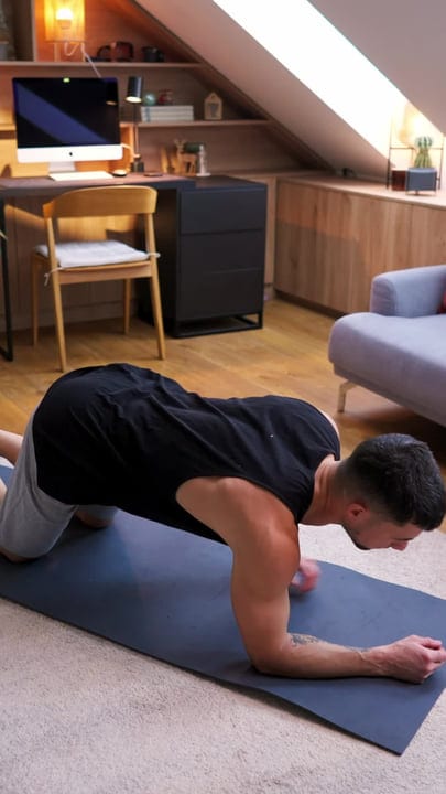 Morning Workout Routine in a Cozy Home Office