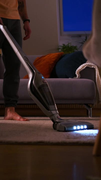 Barefoot Elegance: Evening Vacuuming Routine Unveiled