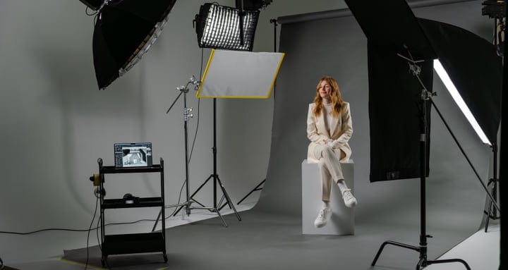 Professional Portrait Session In A Modern Photography Studio