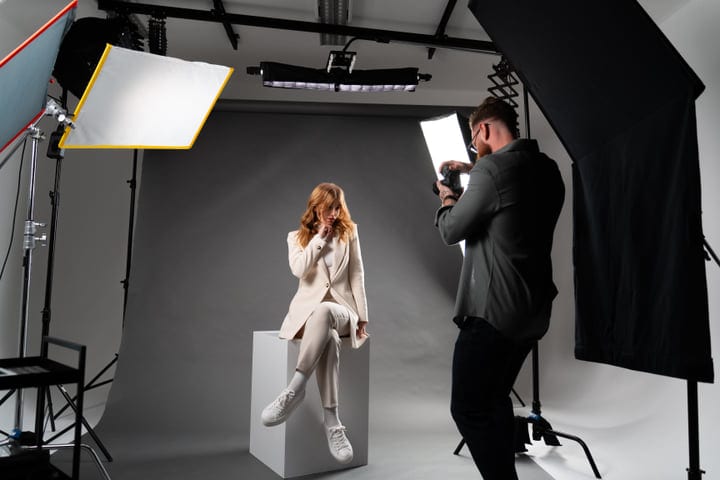 Modern Fashion Photoshoot Capturing Elegant Style In Studio