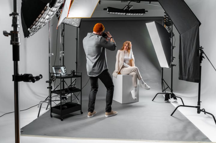 Creative Portrait Session In A Professional Studio Environment