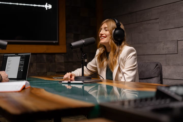 Engaged Speaker Shares Insights In Professional Studio