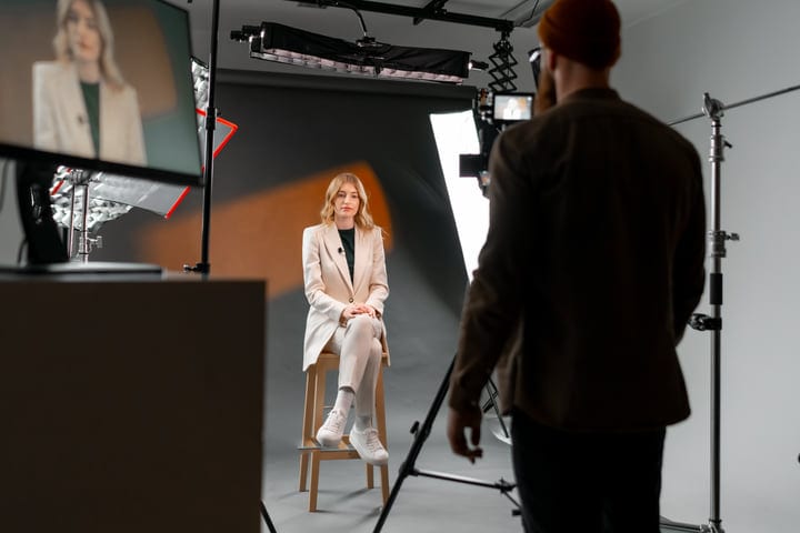 Capturing Poised Confidence In A Professional Studio Setting
