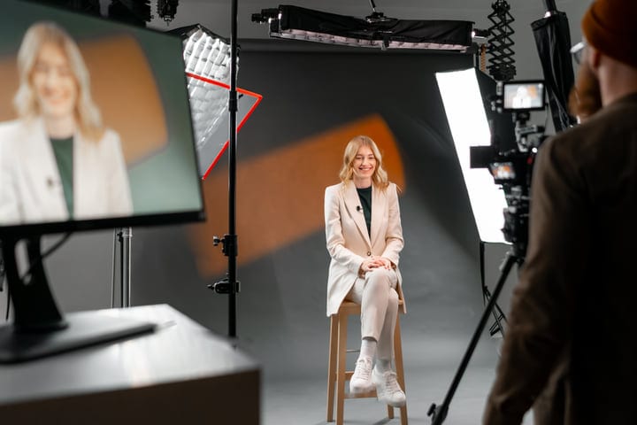 Professional Portrait Session With Bright Studio Lights