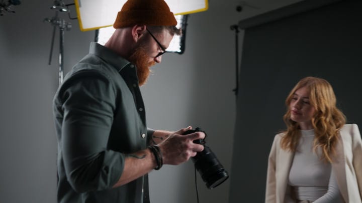 Creative Duo in Action at Photography Studio Session