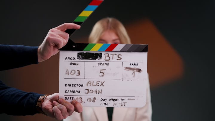 Behind The Scenes: Clapperboard Marks The Take