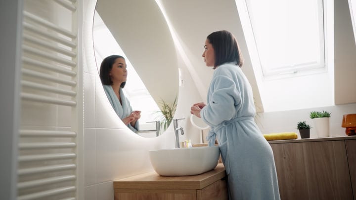 Morning Rituals In A Cozy Bathroom Oasis