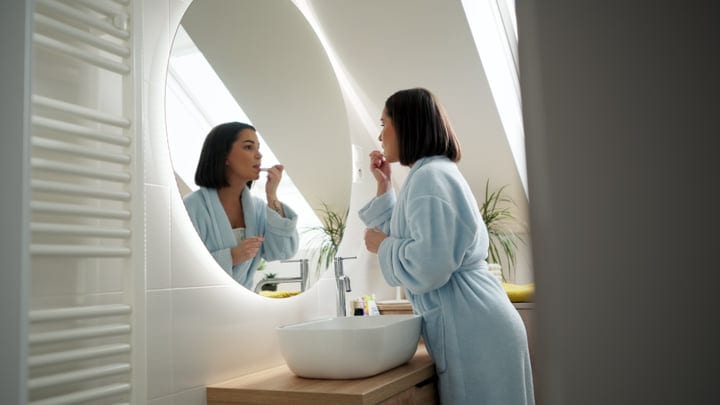 Morning Rituals In A Cozy Bathroom Setting