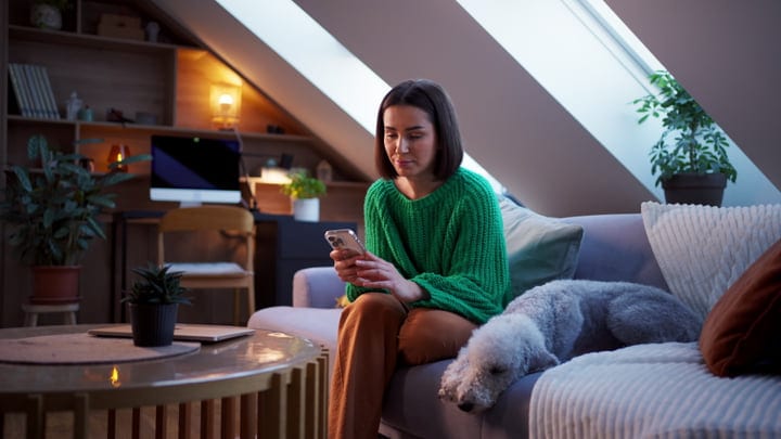 Quiet Evening Moments With A Woman And Her Dog