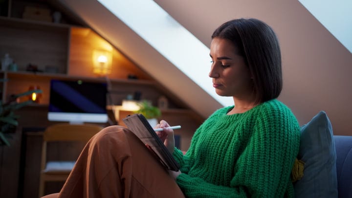 Quiet Moments of Creativity in a Cozy Attic Room