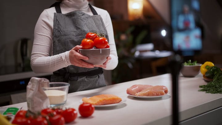 Preparing Fresh Ingredients In A Cozy Home Kitchen