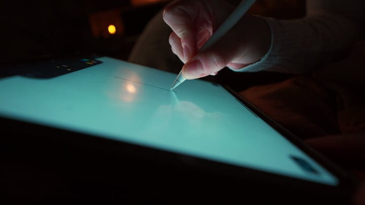 Quiet Night, Digital Tablet Illuminates Creative Potential