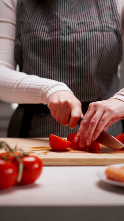 Preparing Fresh Ingredients For A Home-Cooked Meal