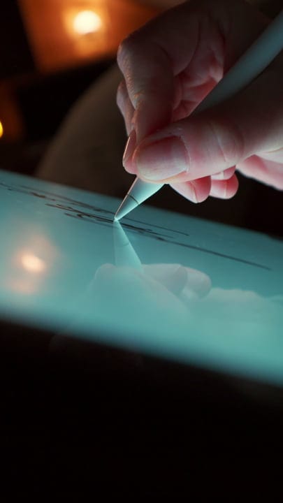 Creating Digital Art In A Cozy Evening Glow