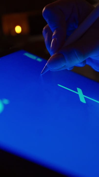 Evening Creativity Glows Under Blue Light