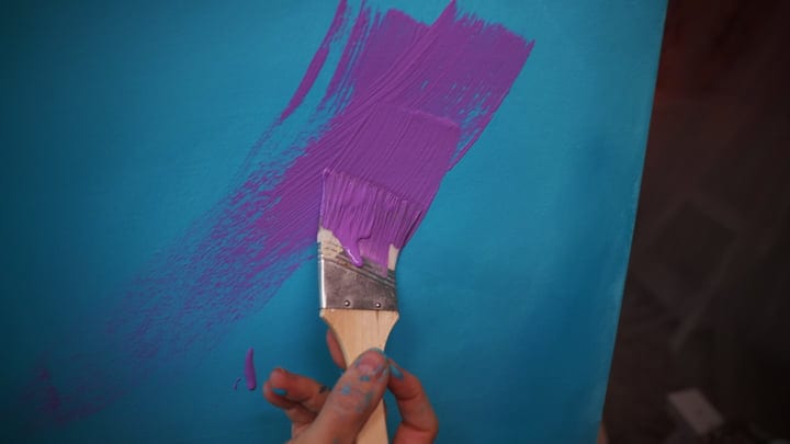 A Bold Stroke Of Purple On A Canvas