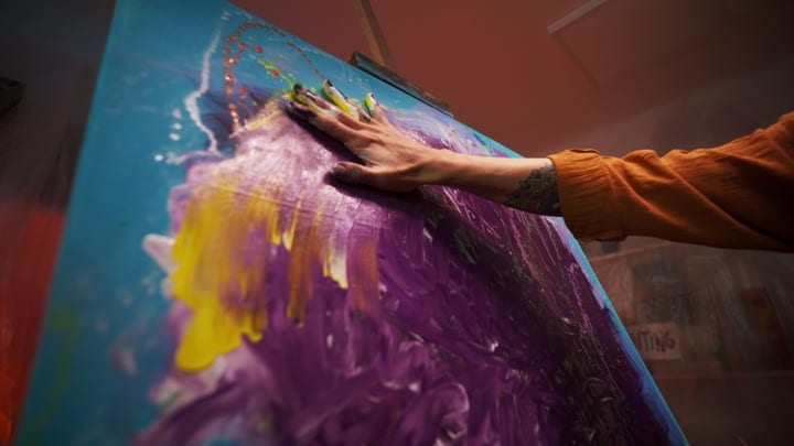 Bold Strokes of Creativity in a Vibrant Art Studio