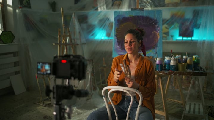 Artist Discusses Creative Process In Vibrant Studio Setting