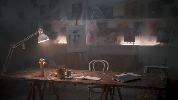 Quiet Moments In An Artist's Creative Studio Space