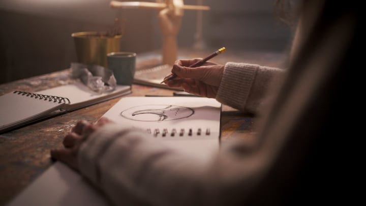 Quiet Moments of Creativity in a Cozy Artist Studio