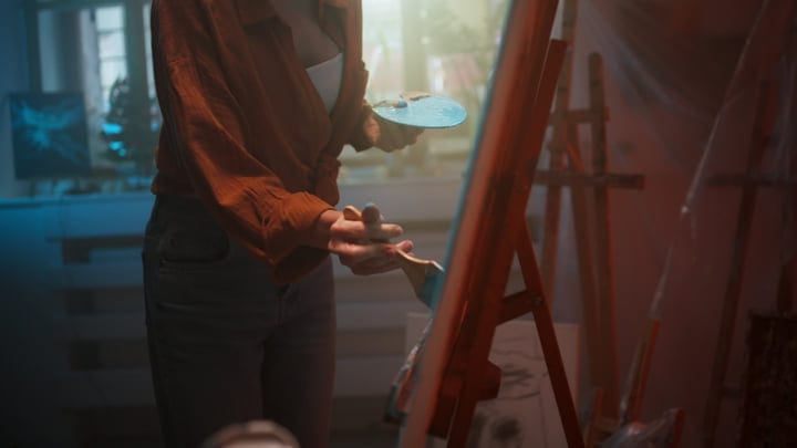 Sunlight Streams Through An Artist's Serene Studio