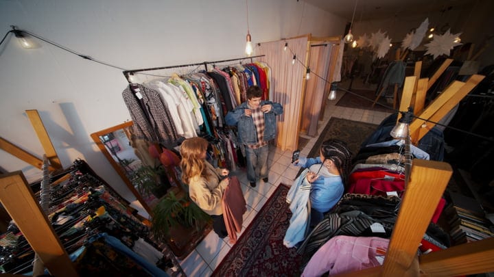 Joyful Friends Explore A Cozy Boutique Together