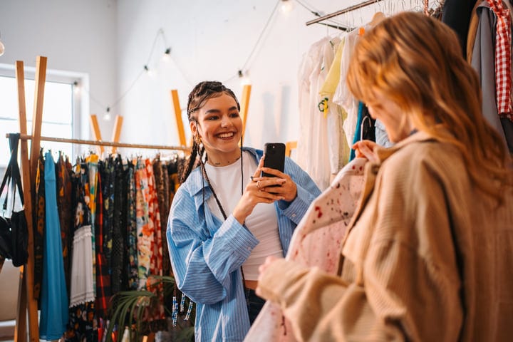 Capturing Memories While Shopping In A Vibrant Boutique