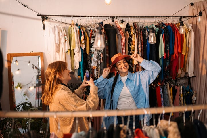 Friends Capture Joyful Moments In A Colorful Boutique