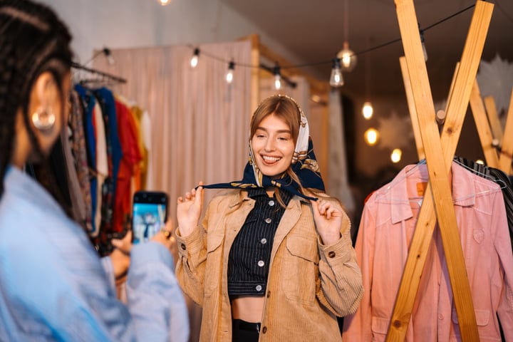 Joyful Friends Capture Memories In Chic European Boutique