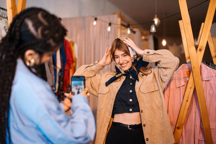 Chic Moments Captured During A Boutique Shopping Day