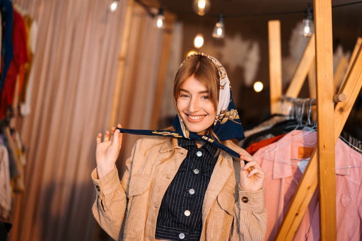 Charming Shopper Enjoys a Cozy Boutique Experience