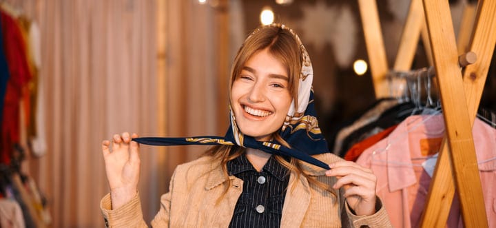 Joyful Friend Embraces Boutique Fashion Adventure