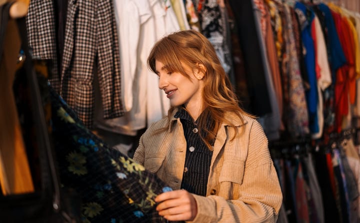 Joyful Shopper Discovers Unique Finds In Cozy Boutique