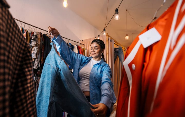Joyful Discovery Of Fashion In A Cozy Boutique Setting