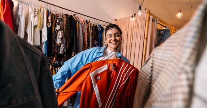 A Joyful Moment Shopping In A Trendy Boutique