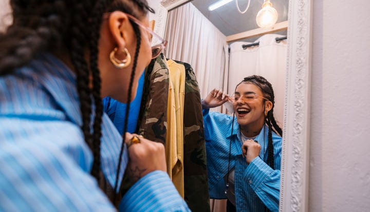 Joyful Reflection As Friends Explore Chic Boutique Finds
