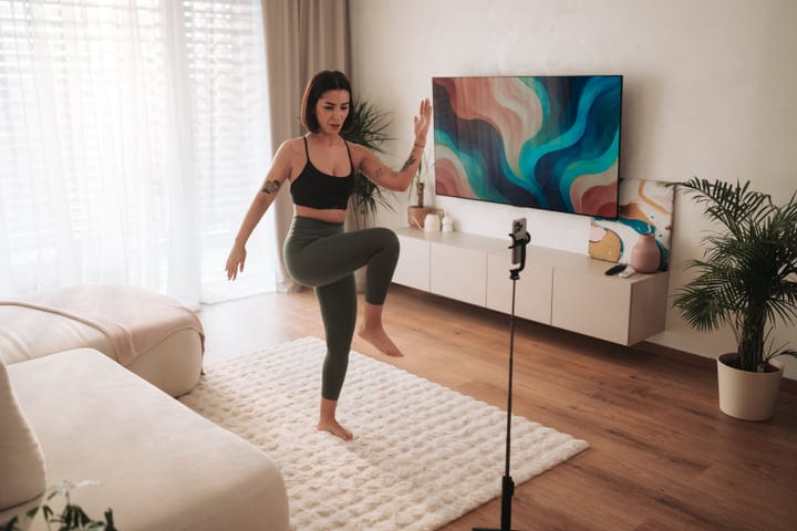 Morning Yoga in a Sunlit Sanctuary