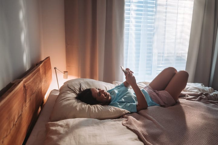 Morning Calm: A Woman's Digital Start to the Day