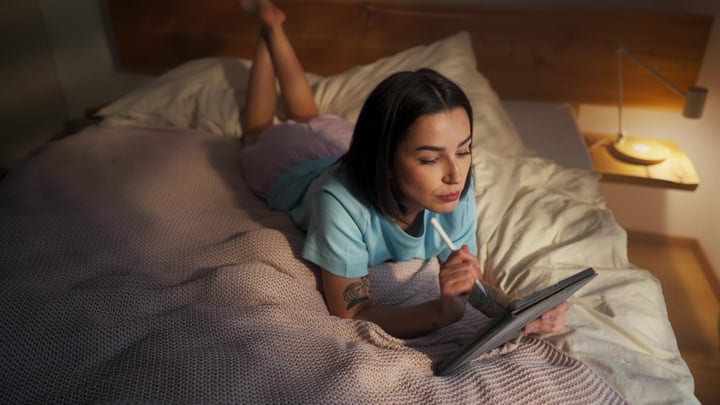 Evening Glow: A Woman's Digital Retreat