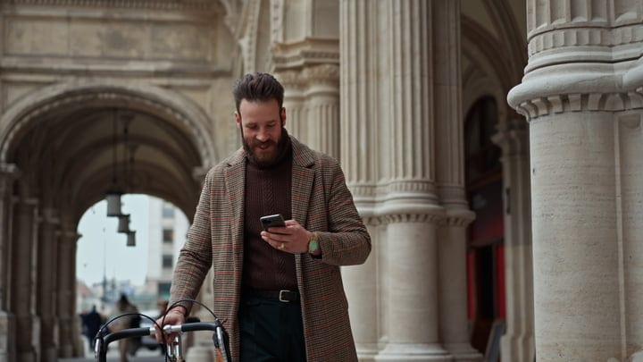 Modern Businessman Navigating Urban Streets With Confidence