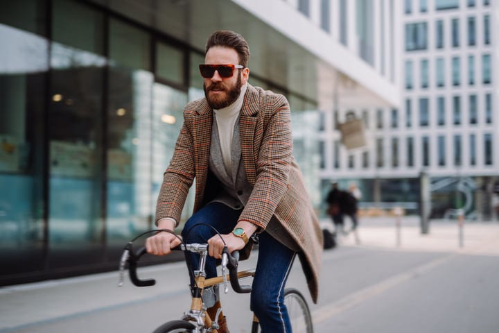 Urban Professional Embraces City Cycling Lifestyle