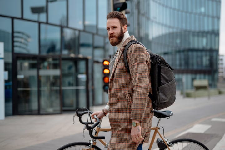 Chic Businessman Navigates City Streets With Ease